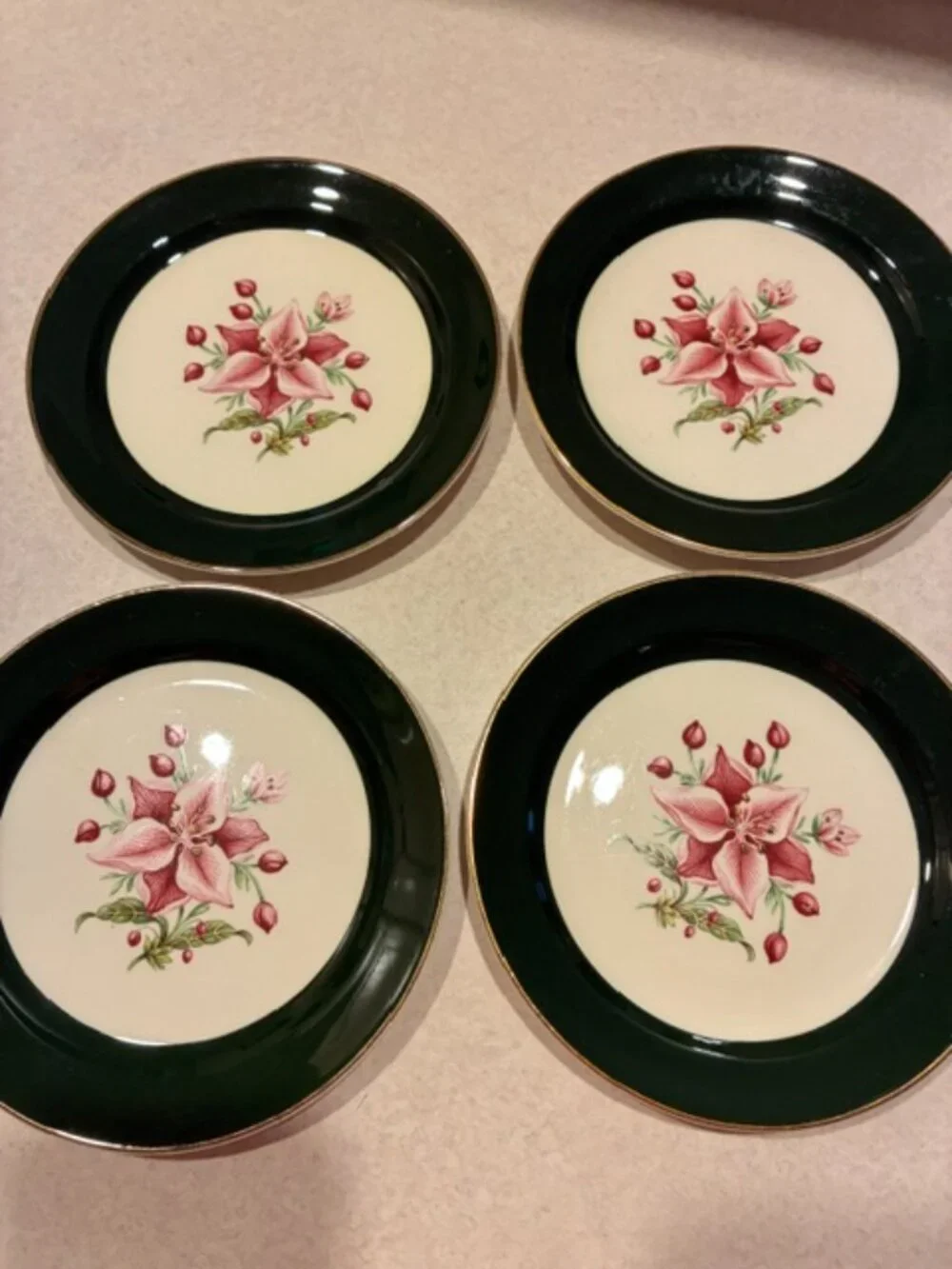Lot of 4 Taylor Smith Vtg Appalachian Heirloom #8532 Bread & Butter Plate